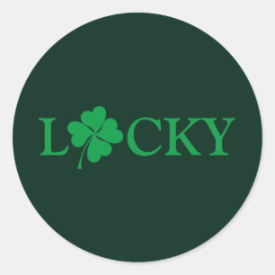 Lucky Green Clover Shamrock St. Patrick's Day Classic Round Sticker