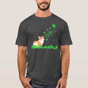 Lucky Green Corgi Dog For Dog Lover St Patrick Day T-Shirt