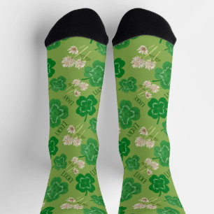 Lucky Green crew sockls Clover St Patrick’s Day Socks
