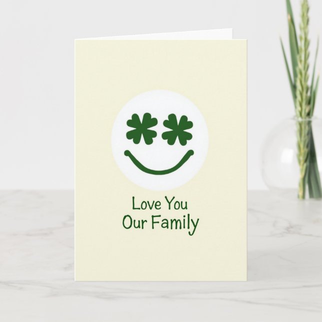 Lucky Green Family Love Card (Front)