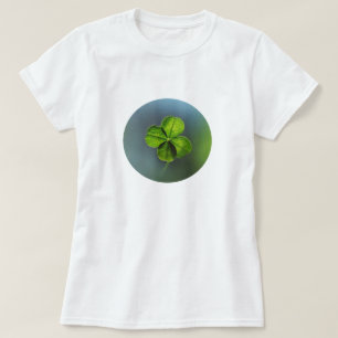 Lucky Green Four Leaf Clover Irish Shamrock T-Shirt