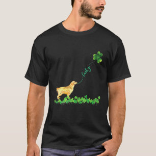 Lucky Green Golden Retriever Dog Shamrock St Patri T-Shirt