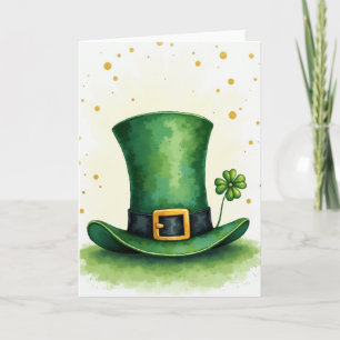 Lucky Green Hat St Patricks Card