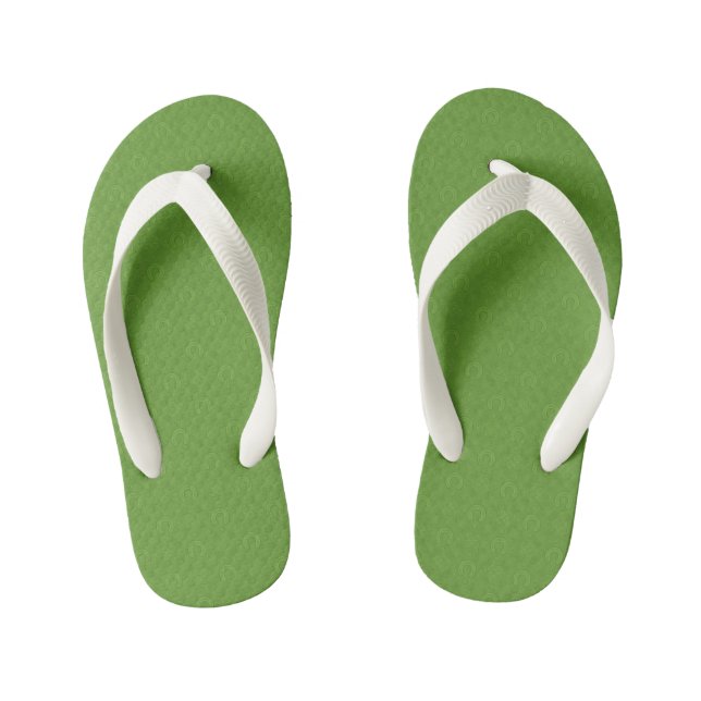 Lucky Green Icons Pattern Kid's Thongs (Footbed)