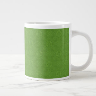 Lucky Green Icons Pattern Large Coffee Mug