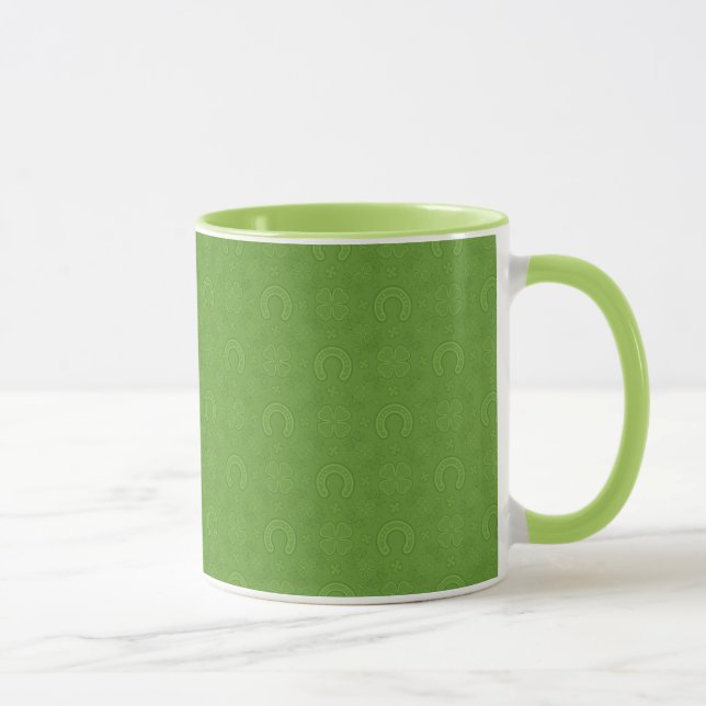 Lucky Green Icons Pattern Mug (Right)