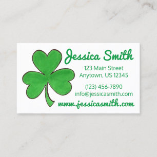 Lucky Green Irish Shamrock Clover St Patrick's Day Business Card