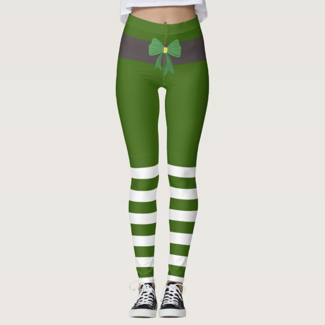 Lucky Green Leprechaun Socks St. Patrick's Day Leggings (Front)