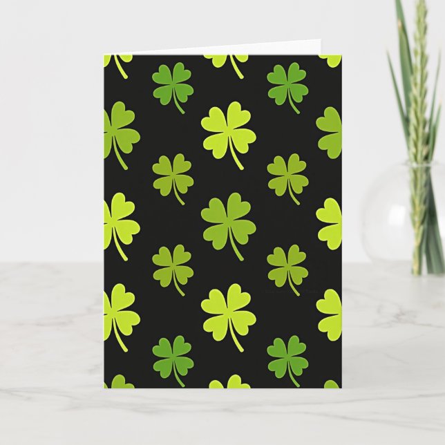 Lucky Green Pattern Faux Gold Foil Card (Front)