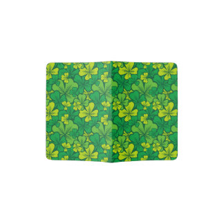 Lucky green pattern with shamrocks passport holder