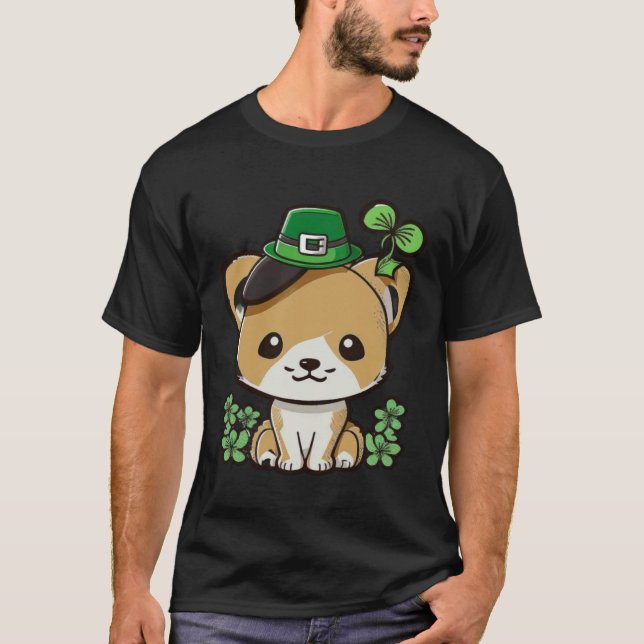 Lucky Green Proud Irish St Patricks Day Cat 1 T-Shirt (Front)