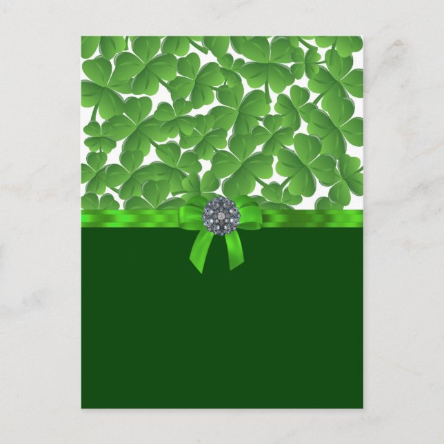 Lucky green shamrock pattern postcard (Front)