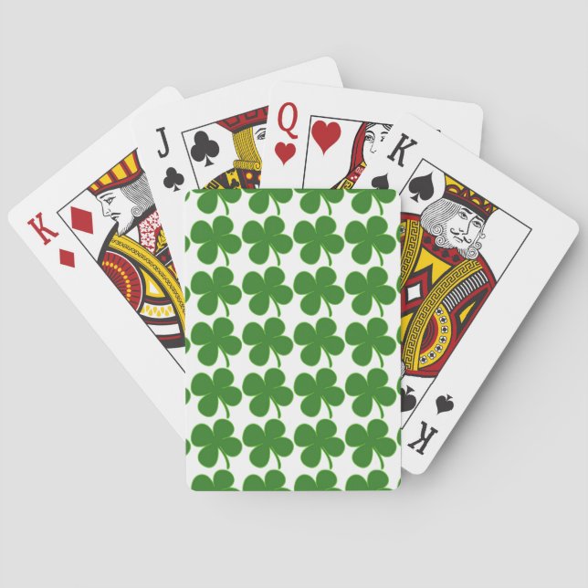 Lucky Green Shamrock Playing Cards (Back)