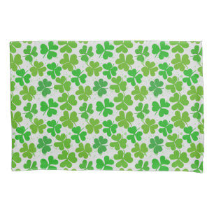 Lucky green Shamrock St Patrick's Day Pillowcase