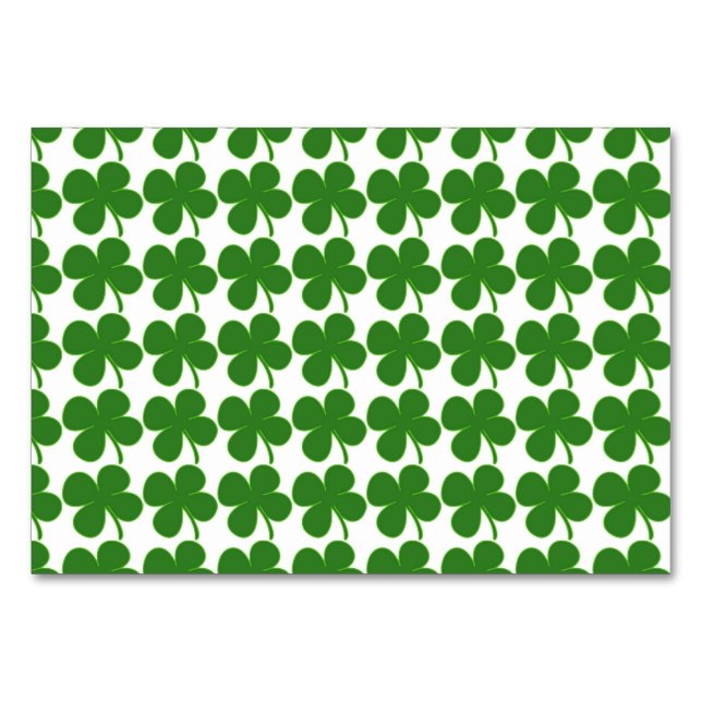 Lucky Green Shamrock Table Number (Back)