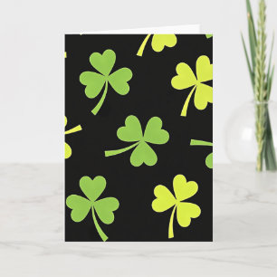 Lucky Green Shamrocks Pattern Card