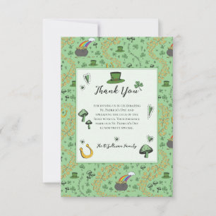 Lucky Green St Patricks Day Irish Thank You Card