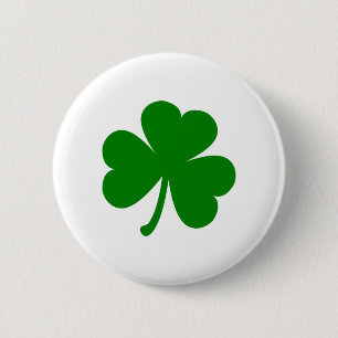 Lucky Green St Patrick's Day Shamrock 6 Cm Round Badge