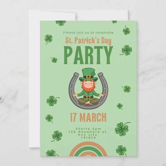 Lucky Green Vibes Invitation (Front)