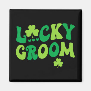 Lucky Groom Bride Couples Matching Wedding St Patr Magnet