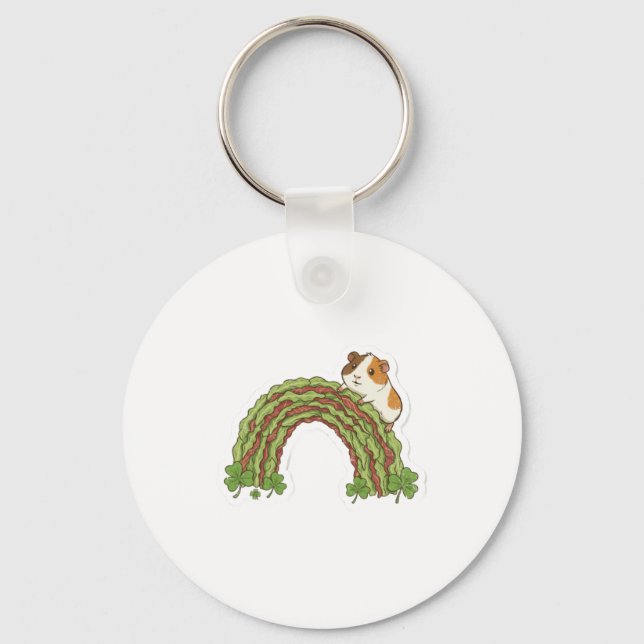 Lucky Guinea Pig St.Patrick's Day Key Ring (Front)