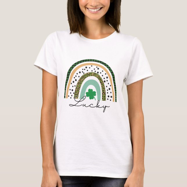 Lucky, Happy Saint Patrick's Day T-Shirt (Front)