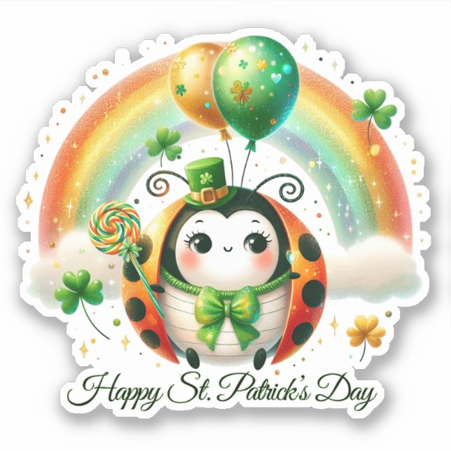 Lucky Happy St. Patrick’s Day Sticker (Front)