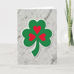 Lucky Heart Clover Card