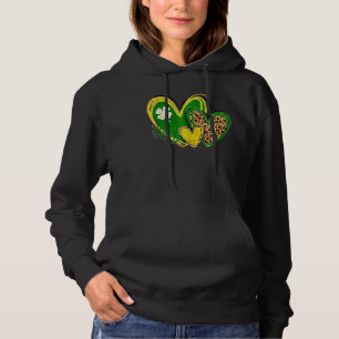 Lucky Heart Leaopard Happy St  Patrick S Day Irish Hoodie