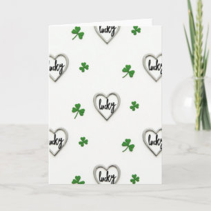 Lucky Hearts Clover Good Fortune Card