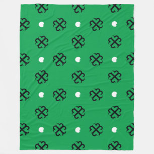 Lucky Hearts Shamrock Fleece Blanket