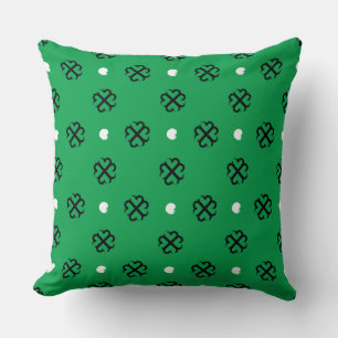 Lucky Hearts Shamrock Throw Pillow