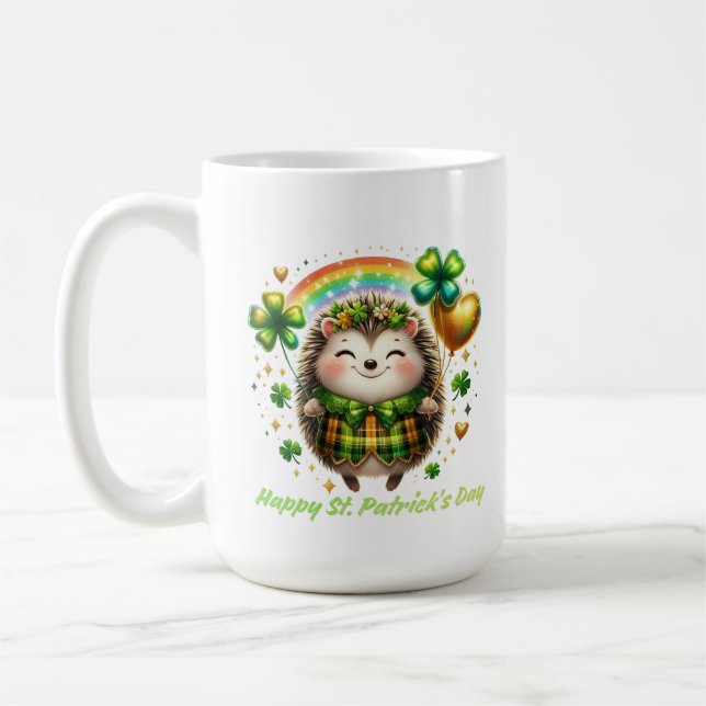 Lucky Hedgehog Rainbow Delight Coffee Mug (Left)
