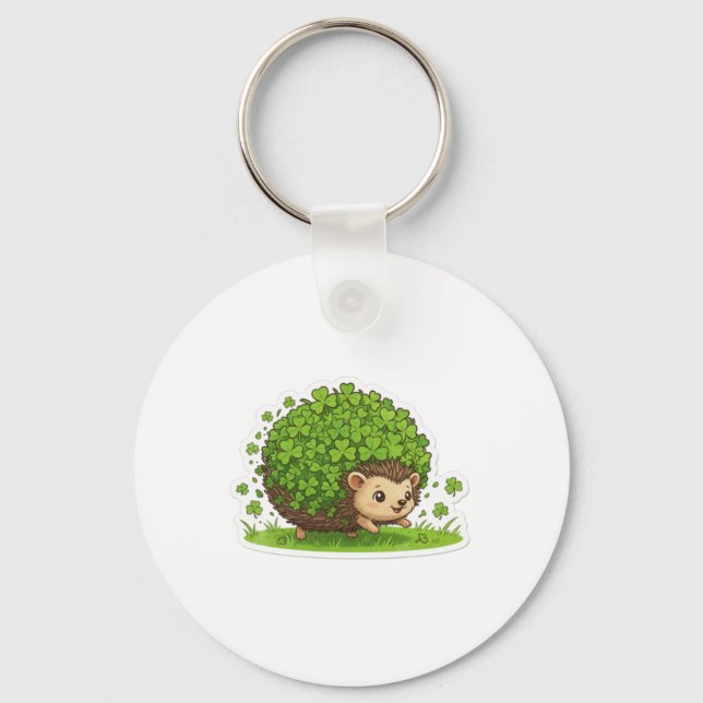 Lucky Hedgehog St.Patrick's Day Key Ring (Front)