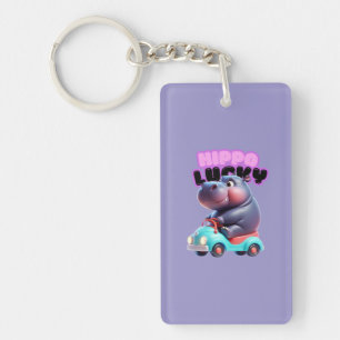 Lucky Hippo Acrylic Keychain