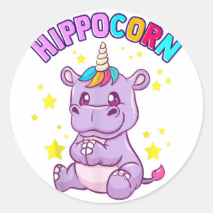 Lucky Hippo Sticker - Cute Gift Idea