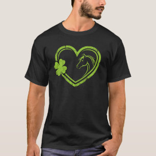 Lucky Horse Heart St Patrick's Day Art T-Shirt