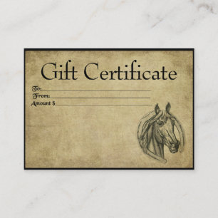 Lucky Horse- Prim Gift Certificate Cards