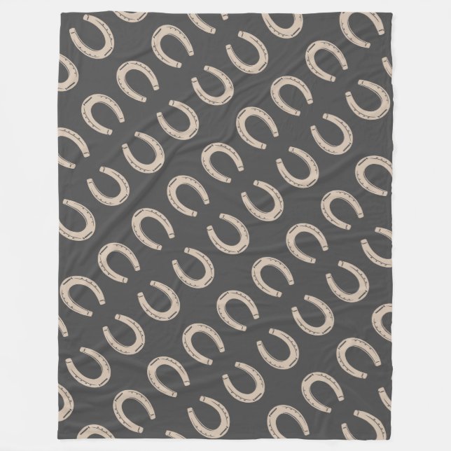 Lucky Horse Shoe Fleece Blanket (Front)