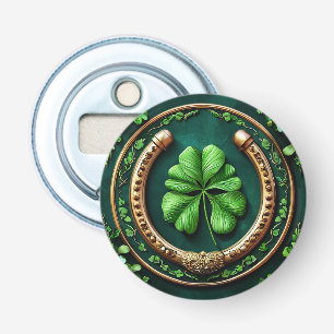Lucky Horseshoe and Clover Design Bottle Opener