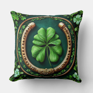 Lucky Horseshoe and Clover Design Cushion