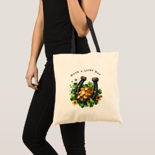 Lucky Horseshoe and Gold Coins St. Patrick's Day Tote Bag