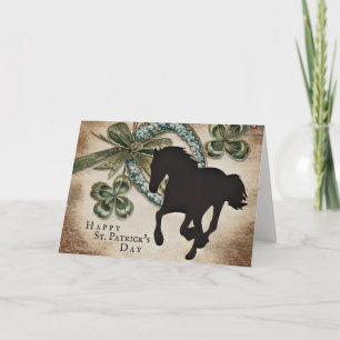 Lucky Horseshoe and Horse St. Patrick's Day Card