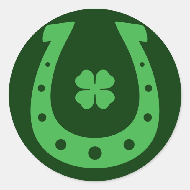 Lucky Horseshoe Classic Round Sticker (Front)