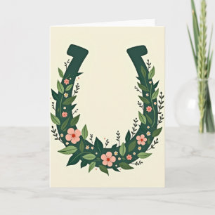 Lucky Horseshoe Floral Art Card
