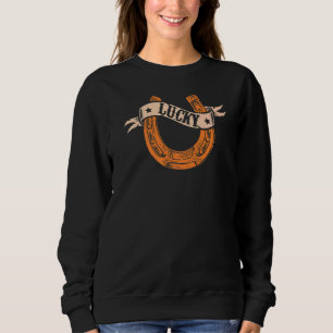Lucky Horseshoe Horse Fans Equestrian Sport Horses Sweatshirt