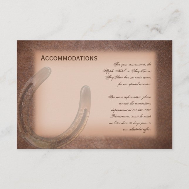 Lucky Horseshoe on Brown Leather Enclosure Card (Front)