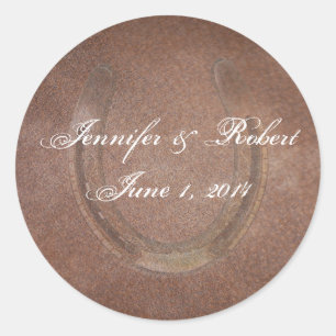 Lucky Horseshoe on Brown Leather Envelope Seal