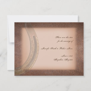 Lucky Horseshoe on Brown Leather Save the Date