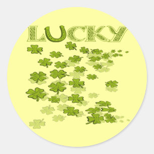 Lucky HorseShoe Shamrocks Classic Round Sticker